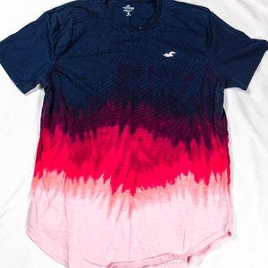 Hollister Men's Tie Dye Curved Hem Shirt